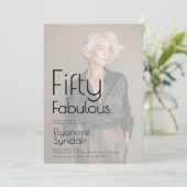 Fifty and Fabulous Photo 50th Birthday Party Kaart (Staand voorkant)
