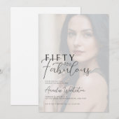 Fifty and Fabulous Photo 50th Birthday Party Kaart (Voorkant / Achterkant)