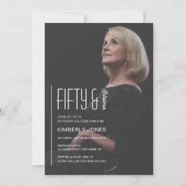 Fifty and Fabulous Photo 50th Birthday Party Kaart