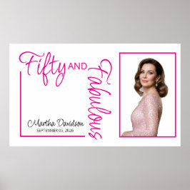 Fifty and Fabulous Photo 50th Birthday Party Poste Poster