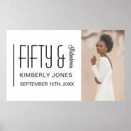 Fifty and Fabulous Photo 50th Birthday Party Poster