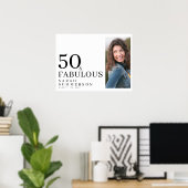 Fifty and Fabulous Photo 50th Birthday Party Poster (Thuiskantoor)