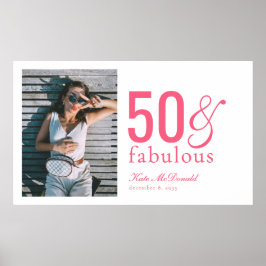 Fifty and Fabulous Photo 50th Birthday Party Poster