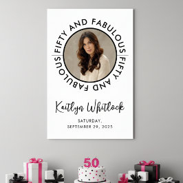 Fifty and Fabulous Photo 50th Birthday Party Poster