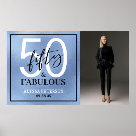 Fifty and Fabulous Photo 50th Birthday Party Poster