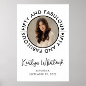 Fifty and Fabulous Photo 50th Birthday Party Poster (Voorkant)