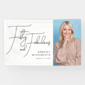 Fifty and Fabulous Photo 50th Birthday Party Spandoek (Horizontaal)