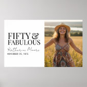 Fifty and Fabulous Photo 50th Birthday  Poster (Voorkant)