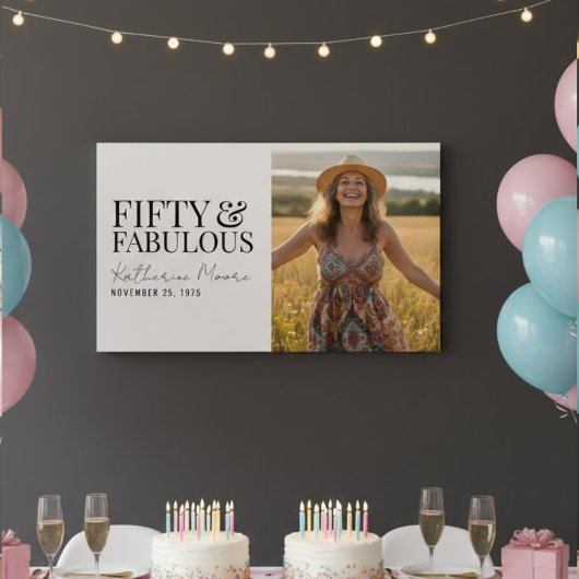 Fifty and Fabulous Photo 50th Birthday  Poster