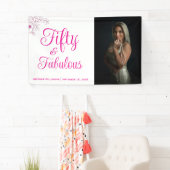 Fifty and Fabulous Photo Name Date Birthday Party Spandoek (Insitu)