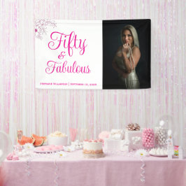 Fifty and Fabulous Photo Name Date Birthday Party Spandoek