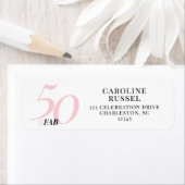 Fifty and Fabulous Pink 50th Birthday Etiket (Insitu)