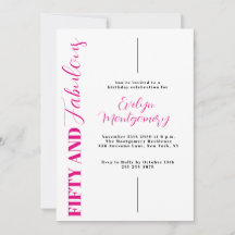 Fifty and Fabulous Pink Black 50th Birthday Party