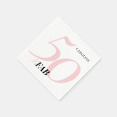 Fifty and Fabulous Pink Bold Birthday Servet (Hoek)