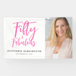 Fifty and Fabulous Pink Photo 50th Birthday Party Spandoek