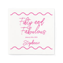 Fifty and Fabulous Pink Script