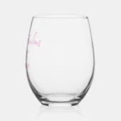 Fifty and Fabulous Pink Script Wijnglas Zonder Voet (Achterkant)