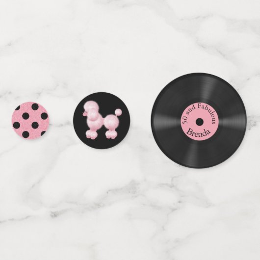 Fifty and Fabulous Retro Gepersonaliseerde Confett Confetti (Achterkanten)