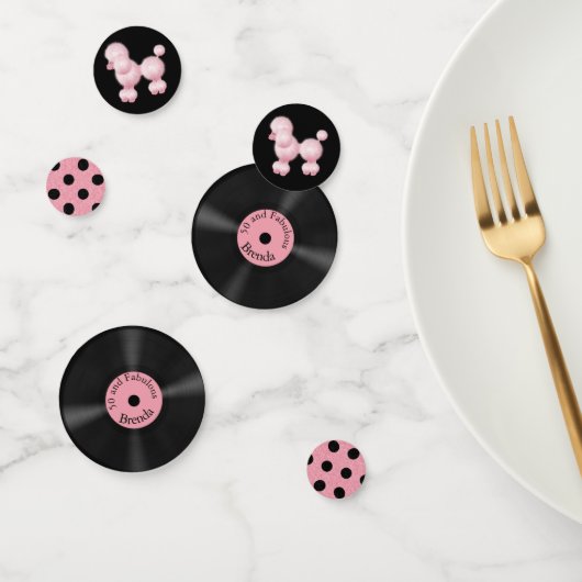 Fifty and Fabulous Retro Gepersonaliseerde Confett Confetti (Groep)