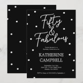 Fifty and Fabulous Script 50th Birthday Kaart (Voorkant / Achterkant)