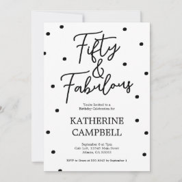 Fifty and Fabulous Script 50th Birthday Kaart