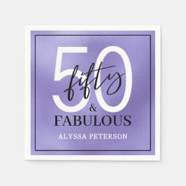 Fifty and Fabulous Script 50th Birthday Servet