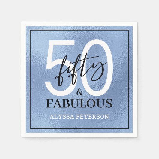Fifty and Fabulous Script 50th Birthday Servet (Voorkant)