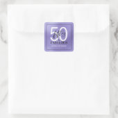 Fifty and Fabulous Script 50th Birthday Vierkante Sticker (Tas)