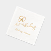 Fifty and Fabulous Script Birthday Folie Servetten (Links)