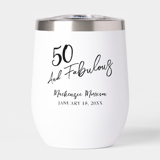 Fifty and Fabulous Script Birthday Party (Voorkant)