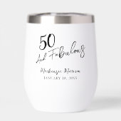 Fifty and Fabulous Script Birthday Party (Achterkant)