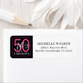 Fifty and Fabulous Script Return Address Labels (Insitu)