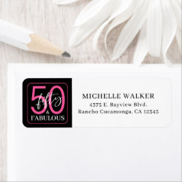 Fifty and Fabulous Script Return Address Labels