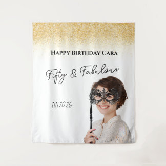 Fifty Birthday custom photo Wandkleed
