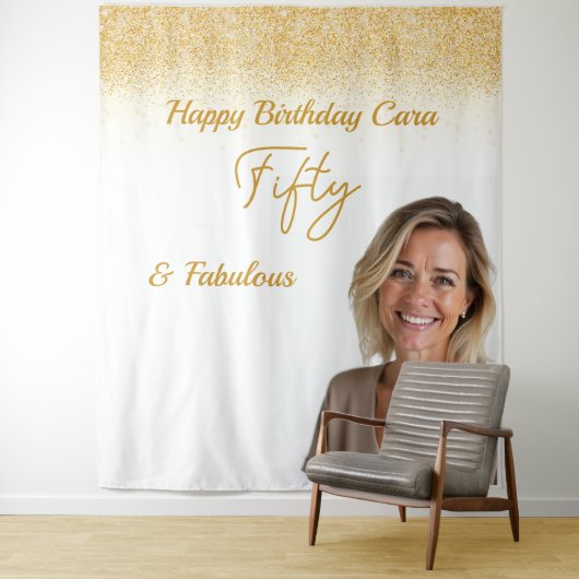 Fifty Birthday custom photo Wandkleed (In situ)