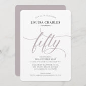 FIFTY elegante verjaardag chic script moderne padd Kaart (Voorkant / Achterkant)