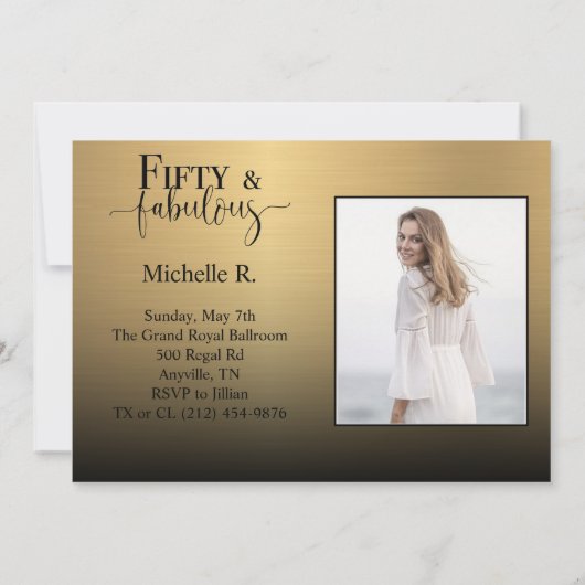 Fifty en Fabulous Dance Party Uitnodiging (Achterkant)