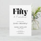 Fifty & Fabulous 50th Birthday Invitation Kaart (Staand voorkant)