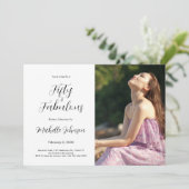 Fifty & Fabulous 50th Birthday Party Kaart (Staand voorkant)