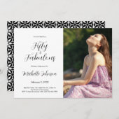 Fifty & Fabulous 50th Birthday Party Kaart (Voorkant / Achterkant)