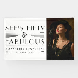Fifty & Fabulous Art Deco Photo 50th Birthday Spandoek