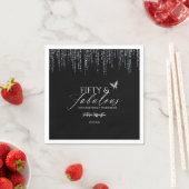 Fifty & Fabulous Black Glam 50th Birthday Servet (Insitu)