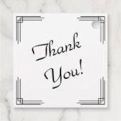 Fifty Fabulous Black White Art Deco 50th Birthday Bedankjes Labels (Achterkant)