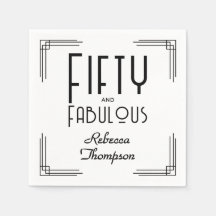 Fifty Fabulous Black White Art Deco 50th Birthday