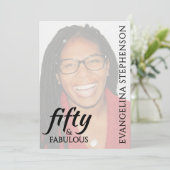 Fifty Fabulous Fiftieth 50th Birthday Photo Kaart (Staand voorkant)