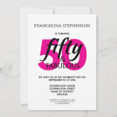 Fifty Fabulous Fiftieth 50th Birthday Pink Photo Kaart (Achterkant)