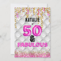 Fifty Fabulous Gold Pink 50th