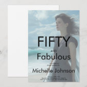 Fifty & Fabulous Photo 50th Birthday Party Kaart (Voorkant / Achterkant)