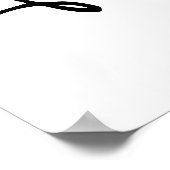 Fifty Fabulous Photo Black White Script Birthday Poster (Hoek)