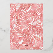 Fifty + Fabulous Pink Tropical 50th Birthday Folie Uitnodiging (Achterkant)